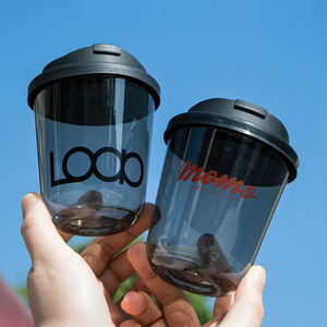 Cundao Wholesale 12oz/14oz/16oz Round Bottom Clear Black Disposable Plastic PET Cold <strong>Cups</strong> for Ice Coffee <strong>Latte</strong> - Product Image 2