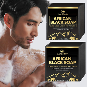 Yeni sıcak satış doğal koyu nokta akne skar kaldırma E vitamini yulaf ezmesi Aloe Argan yağı ile afrika siyah sabun - Product Image 1