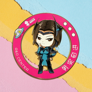 Adorabile Distintivo in Metallo Anime <span class=keywords><strong>Chibi</strong></span> Cavaliere a Cavallo con Illustrazione di Personaggio Fantasy per Collezionisti - Product Image 5