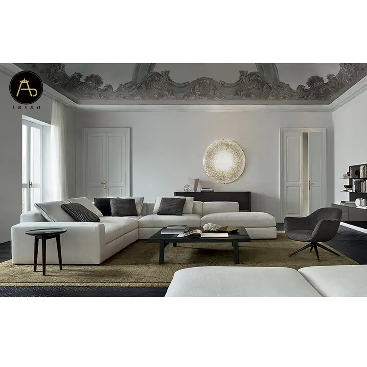 Italiano moderno divano set soggiorno di design grande lusso sezione di velluto tappezzeria divano in tessuto