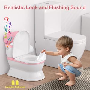 2026 Pot d'apprentissage 2-en-1 pour tout-petits - Pot de toilette plus grand et siège d'apprentissage amovible pour garçons et filles avec son de chasse d'eau - Product Image 2