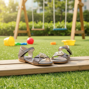 OZKIZ Korean Kids Premium Sandals F20 <b>Open</b> Toe Summer Fashion for Girls 2-7 Years Solid Pattern Wholesale - Product Image 3