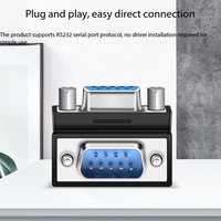 Adaptateur DB9 Mâle-Femelle vers Femelle-Mâle, tête interchangeable, petit format, à angle droit 90 degrés, connecteur de port série DB9 à broches orientées vers l'intérieur