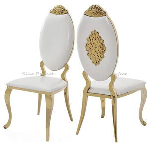 2025 Gold <b>White</b> Oval Back Stainless Steel Hotel Banquet Wedding Event Supplies <b>Chair</b> <b>Dining</b> <b>Room</b> Furniture <b>Chair</b> - Product Image 1