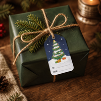 Etichetta Rotonda in Carta Kraft Personalizzata 2026 per Halloween, Natale, Ringraziamento, Etichetta per Abbigliamento