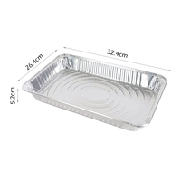 Barquette alimentaire rectangulaire profonde en PP et aluminium robuste de 2250 ml avec couvercle en aluminium pour la restauration et les plats à emporter