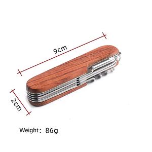 Personalización aceptada 11 en 1 plegable multiusos suizos con mango de madera de múltiples herramientas de bolsillo de la <span class=keywords><strong>Knife</strong></span> - Product Image 3