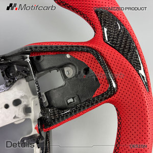 Volant en fibre de carbone rouge personnalisé avec LED pour Honda Civic 10ème génération 2016-2021 Type-R FK8 Si Coupé CR-V - Product Image 4