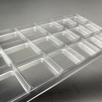 Vente en gros plateau blister en plastique PET transparent jetable pour 18 pièces CPU GPU puce graphique taille de cellule 50x50mm électronique grand public