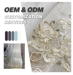 エレガントなレース生地,高级刺繍薄手カーテン - Product Image 1