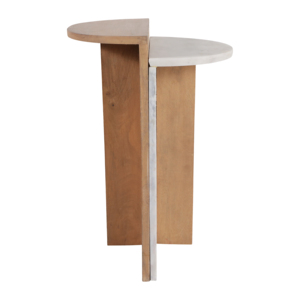 Tavolino d'appoggio in legno e marmo per camera da letto, comodino decorativo, tavolino compatto per arredamento casa o soggiorno - Product Image 5