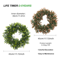 Guirlande artificielle d'eucalyptus de 17,71 pouces, guirlande verte en plastique, style européen, pour la remise des diplômes, Thanksgiving, Halloween, Noël, Pâques