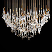 Lustre de plafond en verre de luxe moderne décoration d'escalier de salle à manger suspension LED lampe suspendue salon