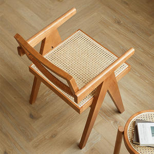 Vente directe d'usine, chaises de salle à manger, <span class=keywords><strong>fauteuil</strong></span> en bois massif avec siège tissé en rotin, chaise de loisirs - Product Image 5