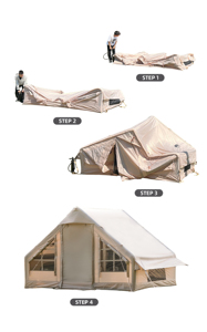Personnalisé Tenda Carpa Maison Pliante Famille Grand Luxe Toile Imperméable Plage Air Lit Glamping Gonflable <span class=keywords><strong>Camping</strong></span> Tentes Extérieures - Product Image 5