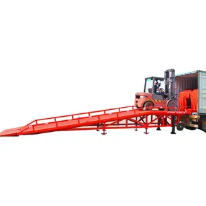 Adjustable 6-15ton Mobile Loading Dock Ramp Hydraulic Truck Container Load Unload Yard Dock Ramp Lift Tables For Sale