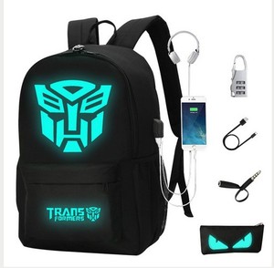 Custom Unisex <b>Laptop</b> <b>Backpack</b> with Luminous USB Charger Large Capacity Anti-Theft Waterproof Zipper Closure - Product Image 1