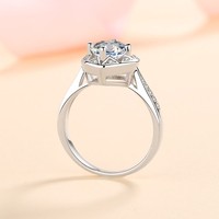Bague en argent sterling 925 avec moissanite en forme de cœur, alliance de mariage et de fiançailles sertie à griffes, vente en gros de bijoux