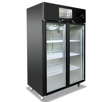 Vitrine Réfrigérée Commerciale à Température Unique avec Porte Vitrée, Étagères Réglables et Contrôle Numérique de la Température pour Boissons et Aliments