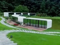 Cabine modulaire Apple d'exportation avec système sanitaire complet, capsule incurvée facile à transporter pour projets touristiques