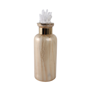 Vaso cilindrico con coperchio in cristallo per decorazioni da soggiorno, vaso in vetro per fiori, decorazione glamour per casa e ufficio - Product Image 2
