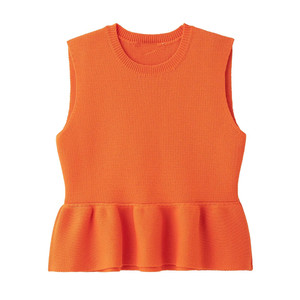 Taop & Za 2025 mùa xuân khí chất mới của phụ nữ vòng cổ không tay chín điểm váy ngắn HEM dệt kim hàng đầu 2142011 - Product Image 1