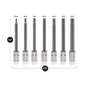 7PCs 3/8 "Ball End Long 4.25" Standard SAE Hex Allen Bit Sockets Wrench - Product Image 4