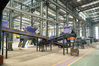 Broyeur à marteaux industriel grande capacité pour fûts métalliques de déchets dangereux, ligne de recyclage de barils d'acier et de fûts à huile