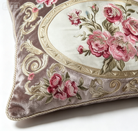 Tissu de canapé en velours tissé polyester/métallique, respirant, de luxe, à motifs floraux, personnalisé en usine, pour la décoration intérieure