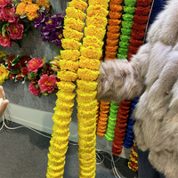 Guirlande de fleurs suspendue orange colorée de 6 pieds de long pour la décoration de mariage indien