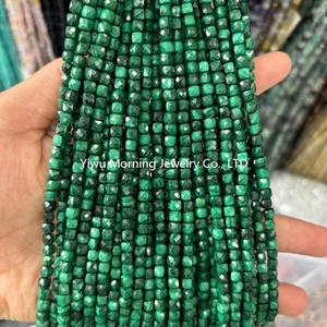 ลูกปัดพลอยทรงลูกบาศก์ขนาด 4 มม. แบบเจียระไน หินอาเกตสีฟ้าครามธรรมชาติ สำหรับทำเครื่องประดับ - Product Image 6