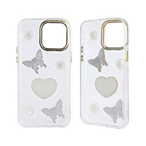 Étui de protection entièrement transparent en époxy pour téléphone avec accessoires et cadre d'objectif électro-plaqué, étui promotionnel - Product Image 1