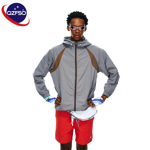 QZFSO Custom Streetwear <b>Lightweight</b> Mesh Zip up Windbreaker Breathable Quick-dry Polyester Sun Protection <b>Jacket</b> With Hood - Product Image 1