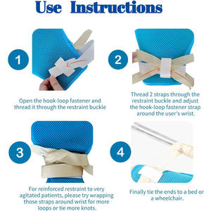 Factory Dementia Restraint Gloves Safety Control Anti Scratch <b>Mitts</b> Elderly Alzheimer's Safety Anti-Extraction Restraint Gloves - Product Image 6