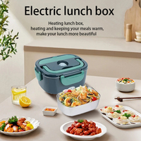 Kotak Makan Penghangat Makanan Listrik Stainless Steel Dua Lapis 1.5L untuk Penggunaan di Mobil & Rumah Tegangan Universal Garansi 1 Tahun