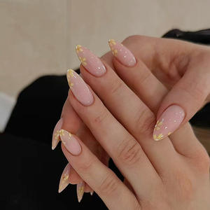 Uñas postizas acrílicas con purpurina, polvo francés <span class=keywords><strong>de</strong></span> concha rosa, francés, tacto suave, al por mayor - Product Image 4