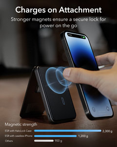 <span class=keywords><strong>Banque</strong></span> <span class=keywords><strong>d</strong></span>'alimentation ESR 10000 mAh avec affichage LED 5W, charge rapide, pour usage extérieur, en PVC noir, protection contre les surcharges multi-régions - Product Image 5