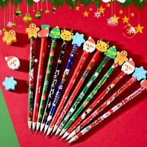 Lápiz de Madera Navideño con Borrador de Dibujos Animados, Ideal para Niños y Estudiantes, Lápices Personalizados - Product Image 4