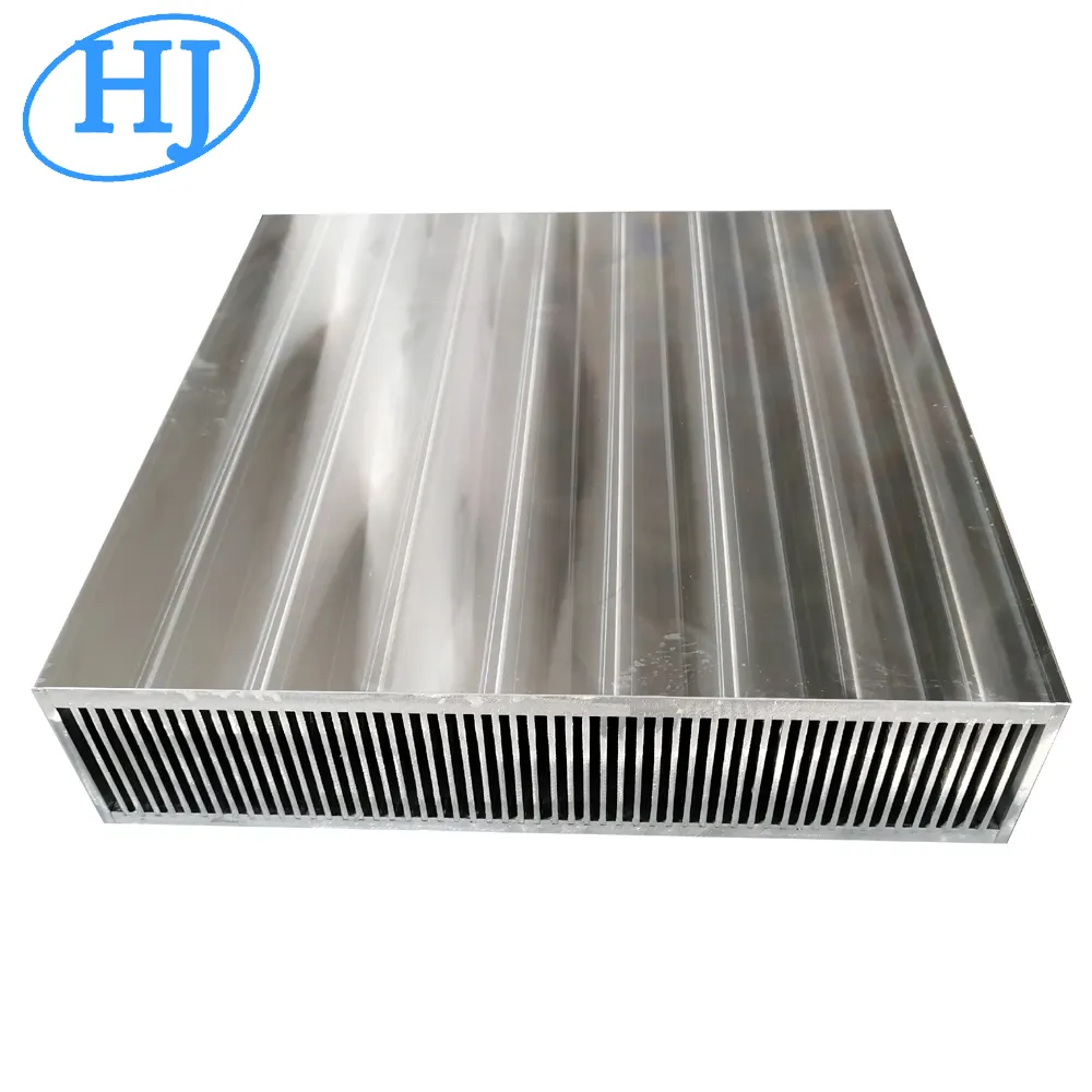 large aluminum heat sink Custom design double baseplates bonded fin heat sink 390(W)*95(H)*390(L)mm