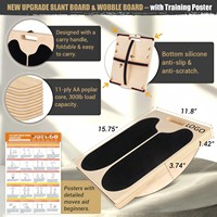 Tabla Inclinada de Madera Ajustable con Bandas de Resistencia para Fisioterapia, Rehabilitación y Estiramiento de Pantorrillas