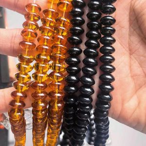 Perles Hx 8mm en verre cristal transparent, ambre, noir, couleur originale, rondelles intercalaires, en vrac, pour la fabrication de bijoux DIY et la décoration, troisième lot - Product Image 3