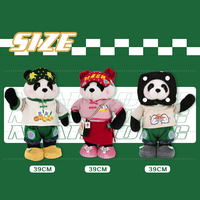 Zaves 15.5 pouces géant Panda peluche poupée peluches jaune vert chinois Mahjong élément vêtements mignon debout Pose PP coton pour