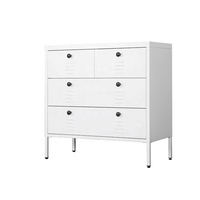 Meubles de salon de chevet en métal à 4 tiroirs Armoire de rangement cosmétique en acier avec tiroirs pour chambre à coucher