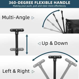 Chariot pliable robuste et multifonctionnel, idéal pour le camping et les courses, personnalisable - Product Image 4