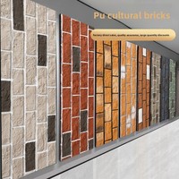 Panneaux muraux décoratifs légers et modernes en PU imperméable, imitation brique culturelle antique, pour villas et hôtels
