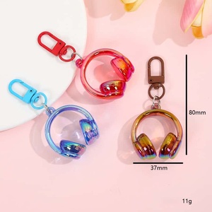 New Fashion Candy Color Acrylic 3D Earphone Keychain Pendant Creative Bag Hanging Ornament Small Gift Wholesale - Product Image 2
