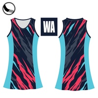 Tenues de netball personnalisées OEM pour adultes unisexes, 100% polyester/spandex, imprimées par transfert thermique, équipe client A+W