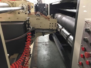 Hochgeschwindigkeits-Well pappkarton Flexodruck Schlitz Stanzen Gluer Strapper Linkage Line zur Herstellung von Papier boxen zum Verkauf