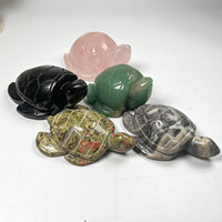 Haute Qualité Naturel En Gros Rose Quartz Cristal Artisanat Matériel Mixte Tortue De Mer Sculpture pour La Guérison