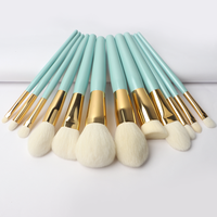 Meilleures ventes - Ensemble de 12 pinceaux de maquillage professionnels de luxe en bois pour femmes, poils de chèvre de qualité supérieure, personnalisables